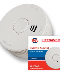 The LIF10YPEW is a wireless smoke alarm using photoelectric technology and powered by a sealed 10 year lithium battery.