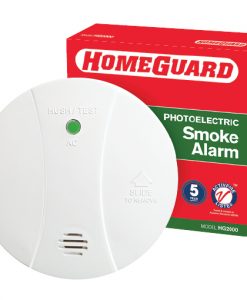 The HG2000 is a photoelectric mains powered smoke alarm with a 9VDC alkaline battery back up.