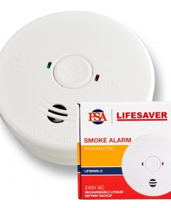 The LIF5800RL/2 240VAC is a mains powered photoelectric smoke alarm with rechargeable lithium back-up battery.