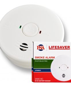 The LIF5800/2 240VAC is a mains powered photoelectric smoke alarm with 9VDC battery back-up.